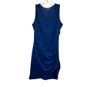 ePretty Women's Ruched Sheath Dress Sleeveless Blue Size Large Above Knee